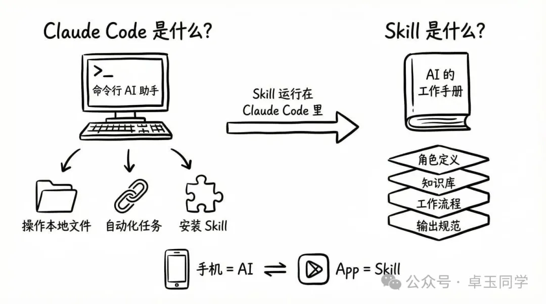 Claude Code 和 Skill 核心概念-手绘草图